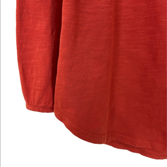 Lucky Brand Embroidered V-Neck Long Sleeve Top in Red Size Medium - Picture 8 of 9